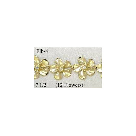14k Gold Original Plumeria Hawaiian Bracelet 19.6g